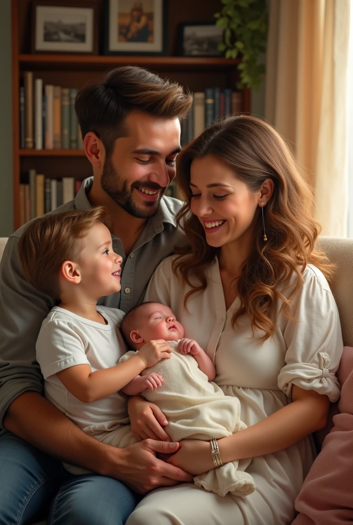 Make a happy family , make one of the children curious about the sound, do it by finding the parents having sex and getting scared
