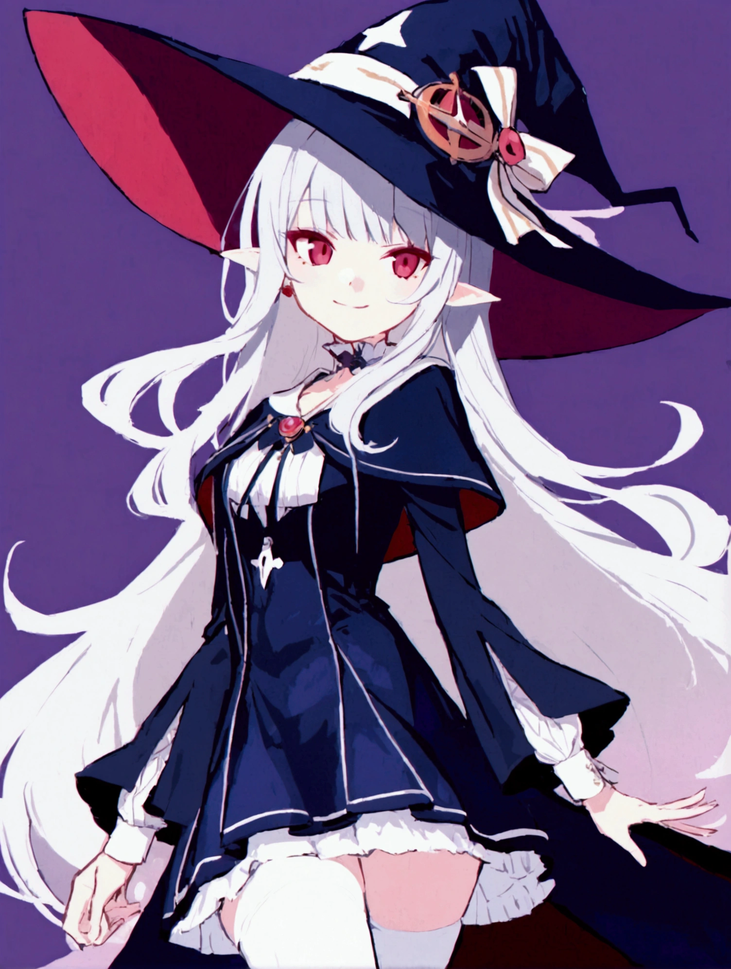 (tmasterpiece)Mono Color,simplebackground,one-girl,Cloak,围巾,Wide-leg pants,long white hair,Winner gesture,(From the front:1.3),