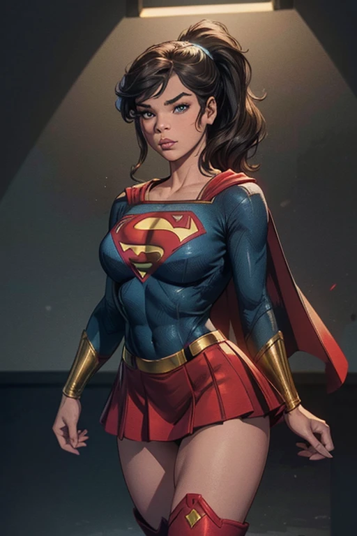Incredible Supergirl with a vibrant Brazilian dress, beautiful detailed eyes, exotic features, long flowing hair, and a confident stance. The dress is made of shimmering silk fabric with intricate embroidery and colorful patterns, showcasing the rich culture of Brazil. The dress fits perfectly, accentuating her graceful curves and adding a touch of elegance to her superhero identity. The scene is set in a lush garden filled with tropical flowers and vibrant foliage. The sunlight filters through the leaves, casting a warm glow on the surroundings. The colors are vivid and vibrant, reflecting the energy and vibrancy of Brazil. The composition is dynamic, capturing the Supergirl's strength and determination. The image is of the highest quality, with ultra-detailed rendering and sharp focus. The artwork resembles a realistic combination of digital illustration and photography, blurring the line between fantasy and reality. The overall tone is vibrant and energetic, reflecting the spirit of adventure and excitement that Supergirl embodies.