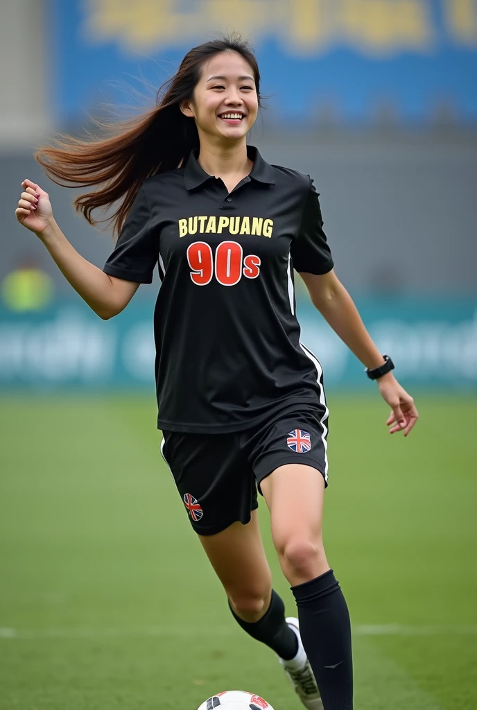 One malay woman wearing football jersey drenched with sweat (really wet) (nipple pokie)