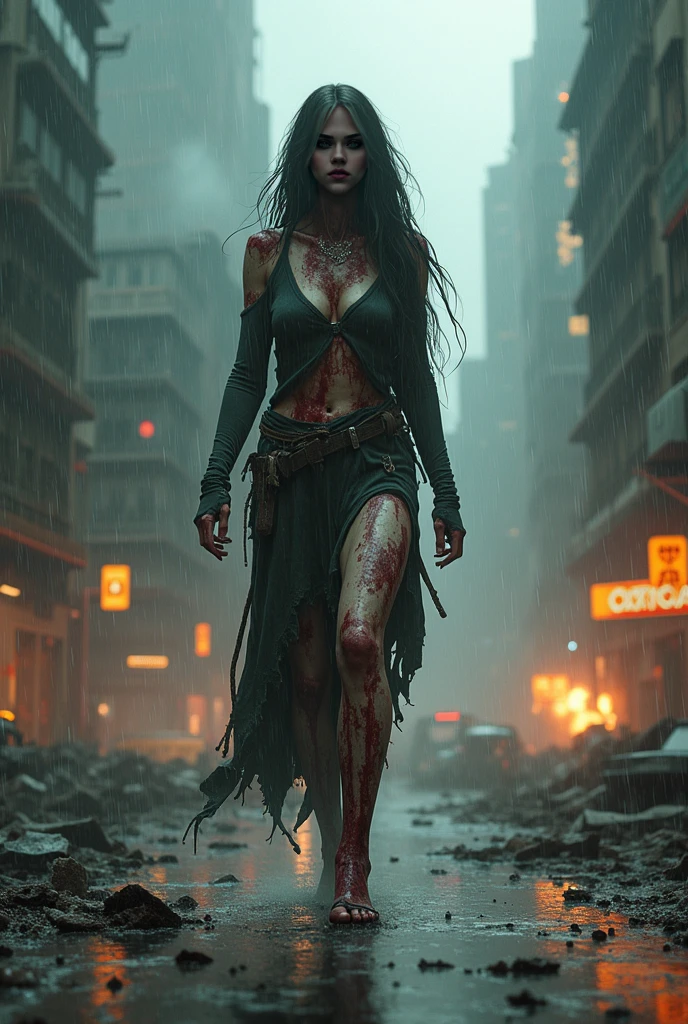 An dress for a zombie girl
