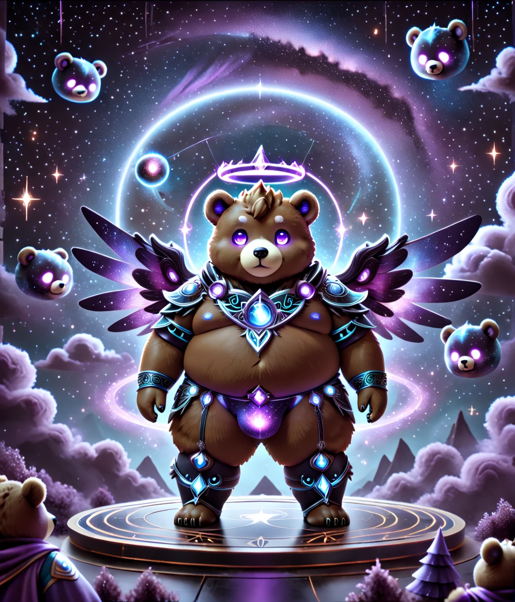 (cute, fat, obese, anthro, male, bear), DonMCu73D4rkXL, chibi, fullbody, briefs, standing, extragalactic, ethereal, fantasy, magical,, hires textures, highly detailed, intricate details, best quality, masterpiece