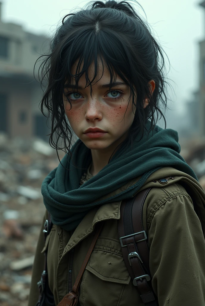 Post-apocalypse, wanderers, gas masks, life-saving gear, soft lights, explosions in the distance, --auto --s2