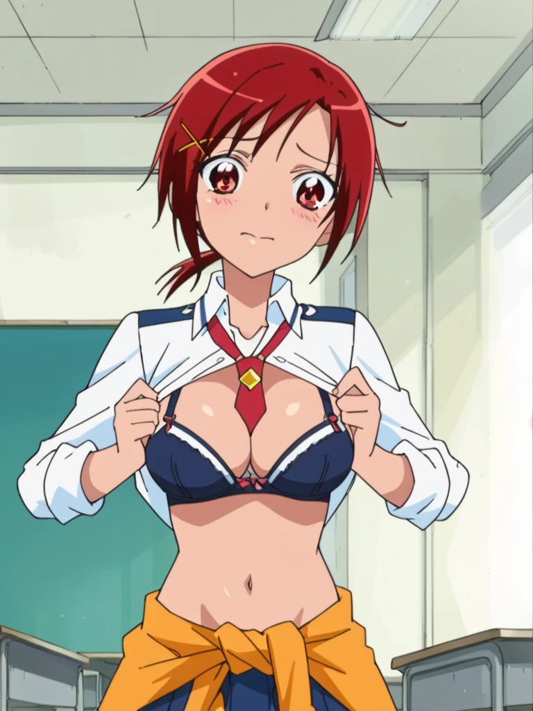 (masterpiece:1.4), (best quality), (detailed), (8k), (((kim pine 1.6))), 1girl,solo, kimono, upper body, at japan, smooth skin, detailed face, huge breasts, deadpan, between breasts, freckled breasts, cleavage, busty,
