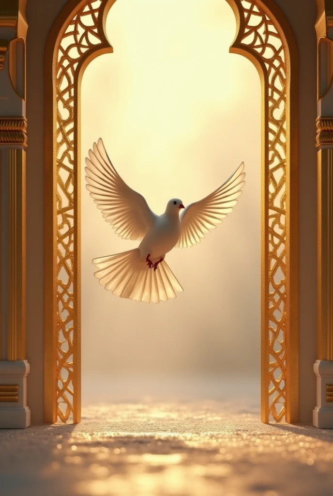golden grilles with a flying dove