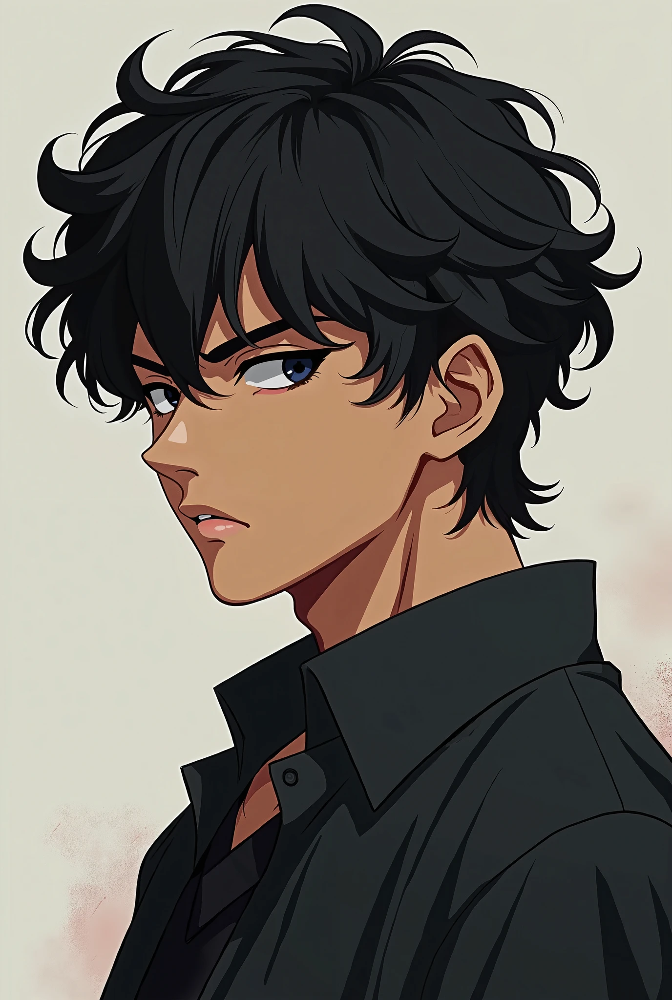 Anime - style portrait of a man with black hair and glasses - SeaArt AI