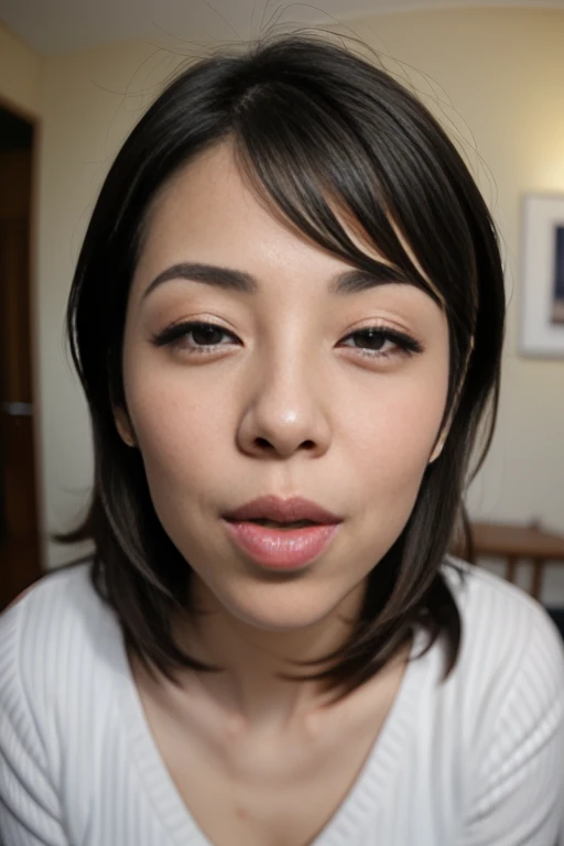 masterpiece, ,(alone:1.1), (Bright lighting:1.2), Highly detailed face, Brown Hair, short hair, Braided hair, Perfect lighting, highest quality, ((Mature Woman)), 19 years old, Japanese women, One Girl, penis, Heterosexual, One boy, Blowjob, Oral, alone focus, throw, Plump body, Ahegao, (Wide-eyed:1.4), (AHG:1.4), (look up:1.4), Ecstatic expression