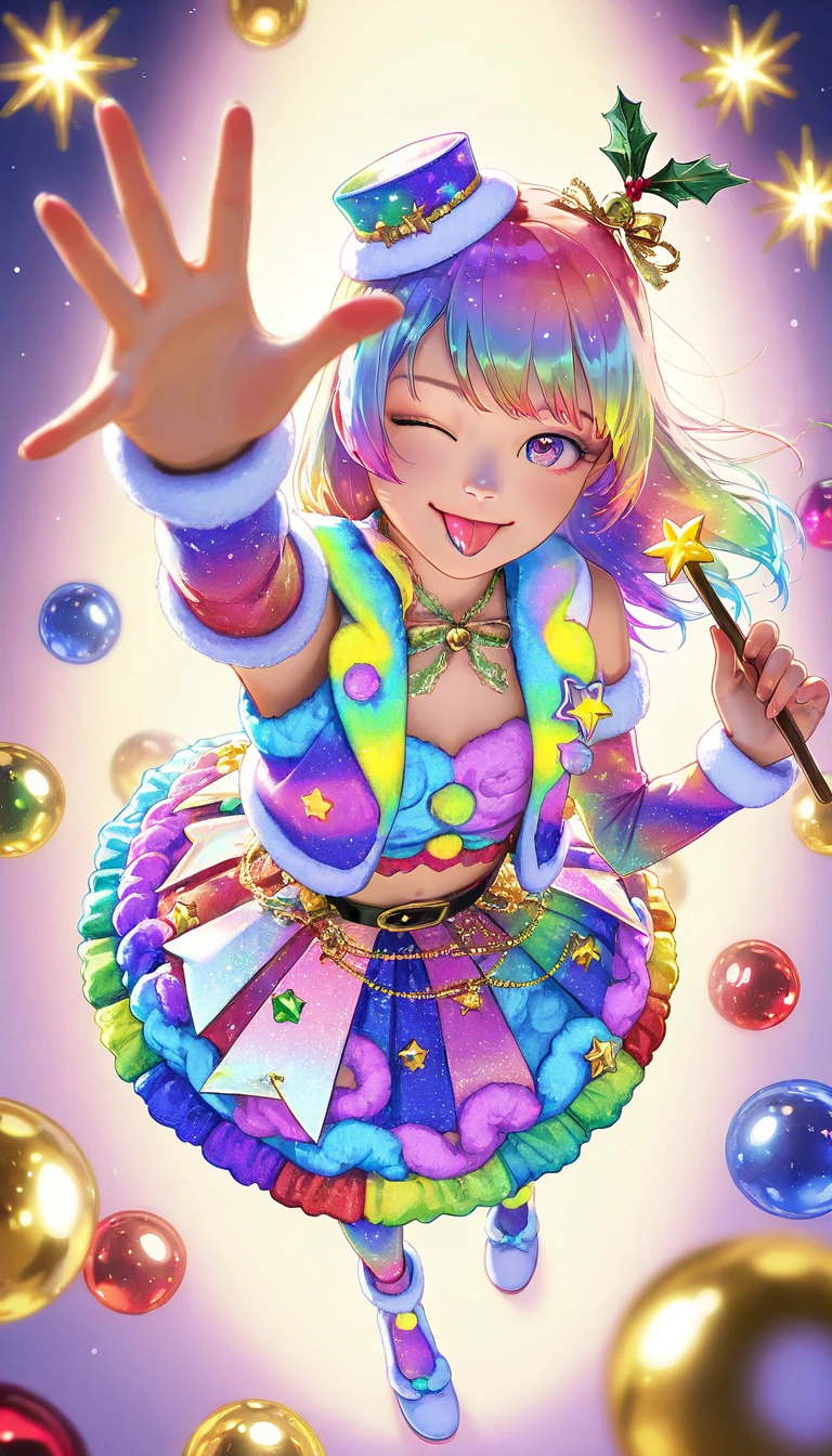 High quality, 4k, psychedelic, celestial carnival, cosmic festival, kaleidoscope cosmos, 1jester, cosmic performer, technicolor show, enchanting, revelry