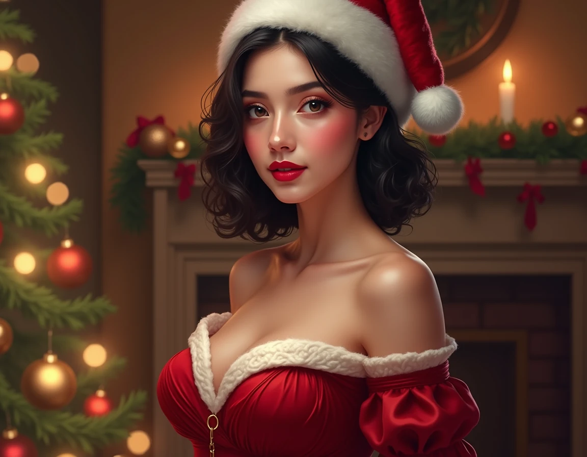 ((christmas time)), (((christmas woman))), kitchen, breasts, complimentary colors, santa hat, perfect lighting, perfect composition, aesthetic, masterpiece, award winning, artstation, darek zabrocki, greg rutkowski, artgerm, 8k, masterpiece, best quality, Beautiful Woman appearing from colorful liquid oil paint, swirling paint, cinematic lighting, by karol bak, full body posing, angelababy, ((painting, canvas, fine art)), detailed, (fantasy art), cool, ((digital art)), (digital illustration), 4k, trending on artstation, trending on cgsociety, cinematic, agfacolor, low coloration, Norman Rockwell, Franz Xaver Winterhalter, Jeremy Mann, Artgerm, Ilya Kuvshinov, Anges Cecile, Michael Garmash, highly detailed oil painting of a woman, vengeful, angry, 1700s, dramatic lighting, elegant, small details, intricate, hard brush, jama jurabaev, artstation