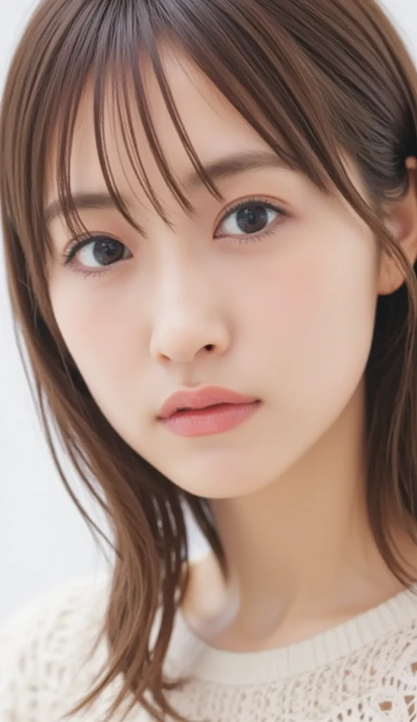 32K, masterpiece, masterpiece,  realistic ,  very detailed,    photo of a slender girl,  high res,  faces that Japanese men really like.,  Smoother Light  ,  Official Art,  Depth of Written Boundary,  bright light, close,  detailed face , smile,  Beautiful Details in the Eyes , 19 years old Korean,  cute,  real skin texture deep into the night, T-Shirts,
