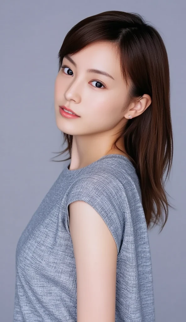 32K, masterpiece, masterpiece,  realistic ,  very detailed,    photo of a slender girl,  high res,  faces that Japanese men really like.,  Smoother Light  ,  Official Art,  Depth of Written Boundary,  bright light, close,  detailed face , smile,  Beautiful Details in the Eyes , 19 years old Korean,  cute,  real skin texture deep into the night, T-Shirts,
