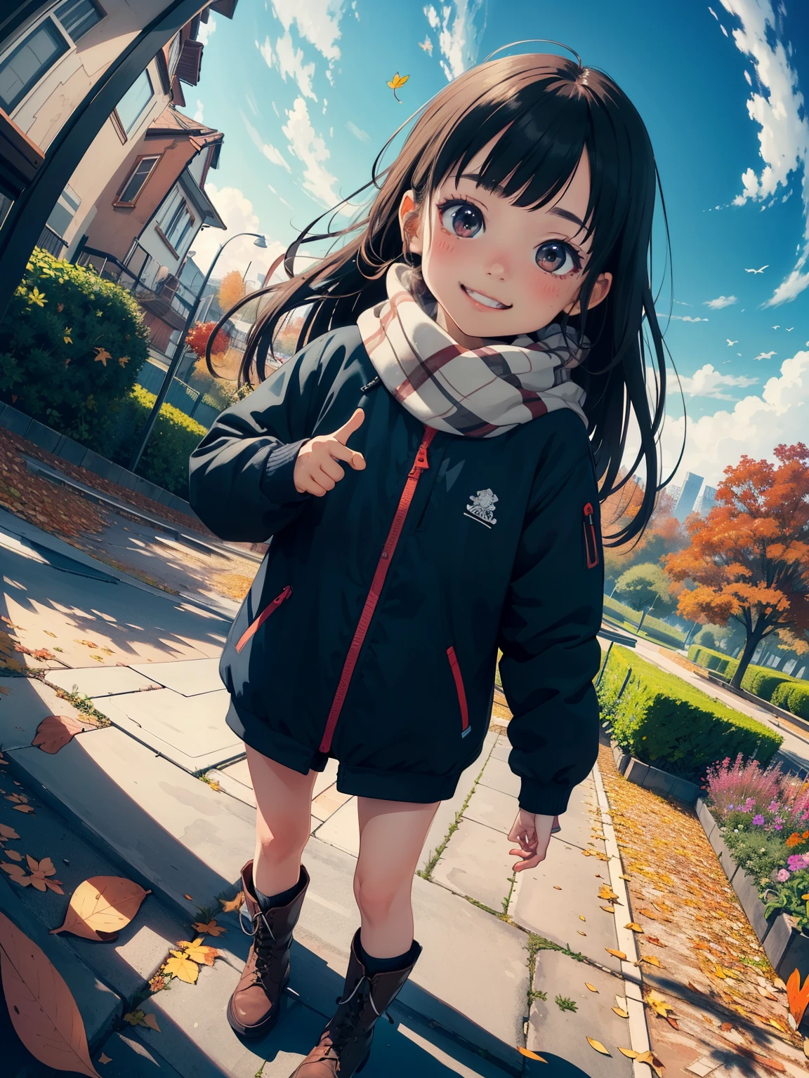  masterpiece ， top quality，   high image quality，(  super flat ，  flat shading pointing at blackboard )，   beautiful dark hair    ，  fisheye lens，cute petite trained young mother and very cute trained ****** daughter :1.25，   warm scarf  ，   Long Sleeve Sailor Suit   ，  Down Jacket ，(naked)，   long hair，     boots，smile, smile， White Breath，fun, play，Autumn park garden，  fallen leaves 　Autumn sky， ローストしたSweet potatoが入った紙袋を持っている  ，Sweet potato，dusk，   Beautiful Sunsets   ，Wide angle，   bright color ，watercolor,  Ghibli style，Strong winds ， Girl Temptation，     girl&#39;Lure，