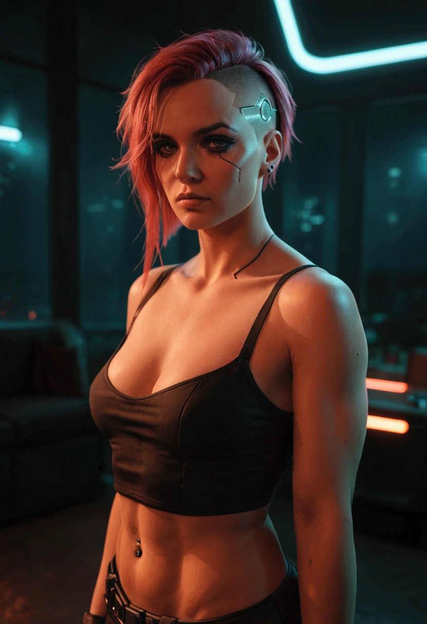 ((Best quality)), ((masterpiece)), (detailed:1.4), 3D, an image of a beautiful cyberpunk female,HDR (High Dynamic Range),Ray Tracing,NVIDIA RTX,Super-Resolution,Unreal 5,Subsurface scattering,PBR Texturing,Post-processing,Anisotropic Filtering,Depth-of-field,Maximum clarity and sharpness,Multi-layered textures,Albedo and Specular maps,Surface shading,Accurate simulation of light-material interaction,Perfect proportions,Octane Render,Two-tone lighting,Wide aperture,Low ISO,White balance,Rule of thirds,8K RAW,CircuitBoardAI,
