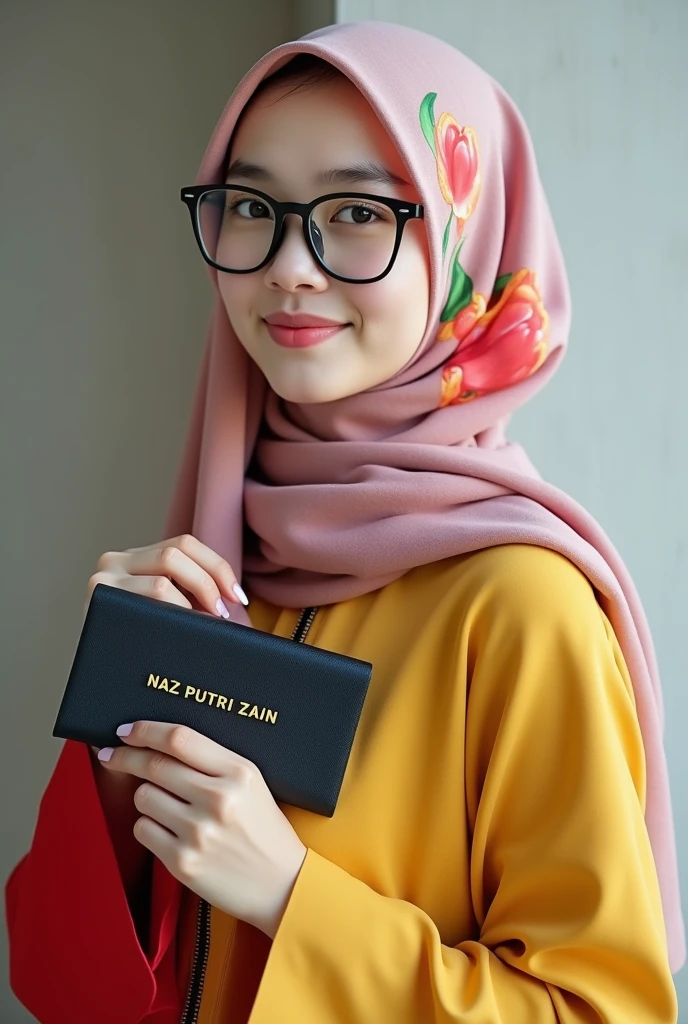 masterpiece, best quality, spring outfit, malay girl, colorful hijab, outdoor, magazine cover ,upper body,