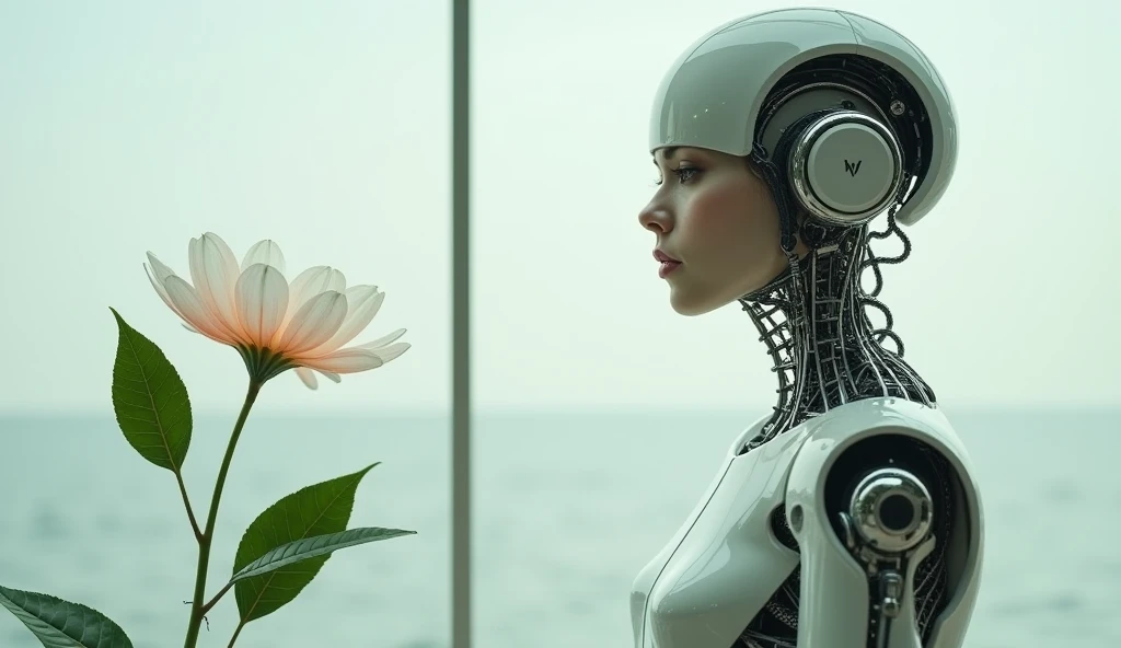 Complex 3d rendering very detailed beautiful ceramic silhouette female robot face, robot holding a hop, robot parts, 150mm, beautiful studio soft light, edge light, vibrant details, luxurious cyberpunk, lace, surrealism, anatomy, facial muscles, cable wires, microchips, elegant, beautiful background, octane rendering, HR Giger style, 8k, best quality, masterpiece, illustration, very refined and beautiful, very detailed, CG, unified, wallpaper, (Realisticity, Realisticity: 1.37), Amazing, Fine Detail, Masterpiece, Best Quality, Official Art, Very Detailed CG Unified 8k Wallpaper, Ridiculous, Incredibly Ridiculous, Robot, Silver Helmet, Full Body, Seated