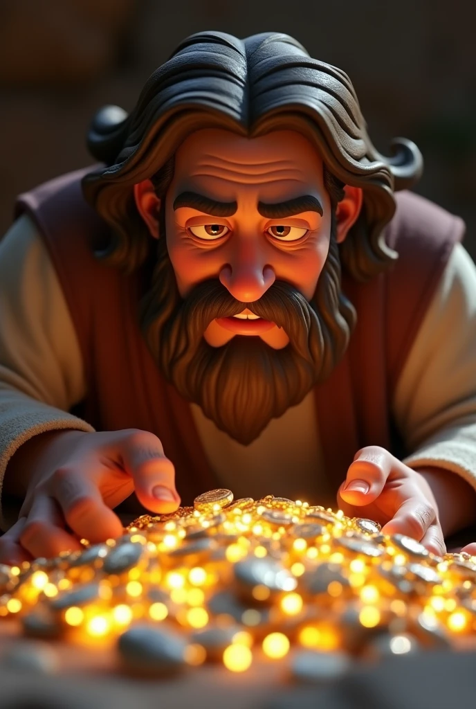 A lush 3D representation of (God and  Jesus) with an hourglass