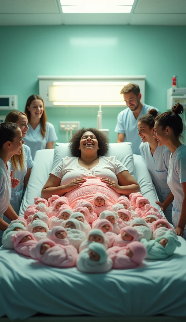 Labor Scenes A dramatic and heartwarming cinematic scene in a brightly lit hospital ...