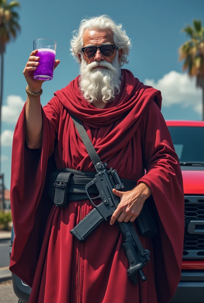 1boy, santa hat, santa costume, santa claus, muscular, (muscular male:1.3), hyper muscular, beard, white beards, long beard, old man, QueensGraveMeme, v, smile, <lora:Pos_GrantGustinNextToOliverQueensGraveMeme:1>, animal, deer, dead, monochrome, greyscale,