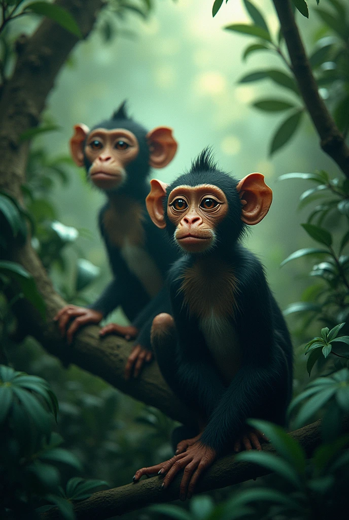 monkeys with three eyes , eye on forehead. bosque tropical - SeaArt AI