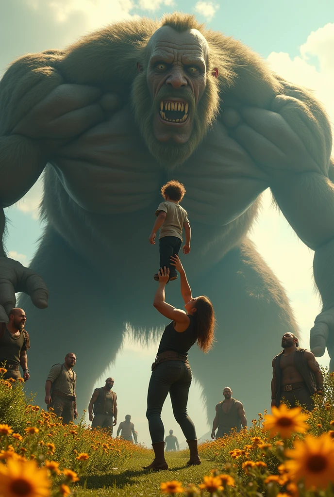 A tiny human sees a giant