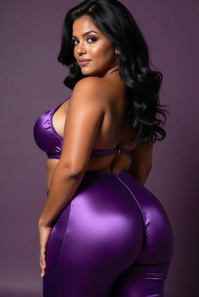 south Indian beautiful woman sexy curvy plus size model wearing different random color skin tight Bollywood Blush Banarasi Dress, eye contact camera view, different style standing position, curvy plus size big hour glass bulky huge figure, big m-cup bulky huge breasts, different style hairstyle, bright eyes, thin eyebrows, fair skin, blushing cheeks, prefect head to thigh close up view, Fashin show background and location, Dreamcatcher Delight Embroidery, ultra realistic skin texture, head to thigh close up view, smile face, shadow lighting effect, hijab