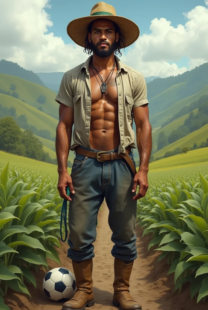  20 years old men, shirtless, barefoot working on the fields, athletic_toned_body Scene: Mexican peasant plowing the land with a plow pulled by oxen. Characteristics: Thin man, dark skin, wide-brimmed hat. Background: Cornfield, volcano in the background. Style: Mexican muralism, monumental figures and vibrant colors. Palette: Warm tones, reds, yellows and greens. ((fullbody_homoerotism_nsfw) A young athletic body toned muscular slender, white skin, short wavy blonde hair, light blue eyes, straight nose, thick lips, square face, chin heart, he is tall, perfect hands and feet, perfect anatomy, divine proportions, gentle smile, innocent look, looking at the camera, standing leaning on the column, generate the image with erotisms, seduction, lusty, sin, (( Highlight the rippling muscles smiling, their bodies glistening with droplets. The focus should be on the men's powerful physique, the background should be blurred to create a sense of movement and energy. evoking the strength, symmetry, beauty of the male body.)