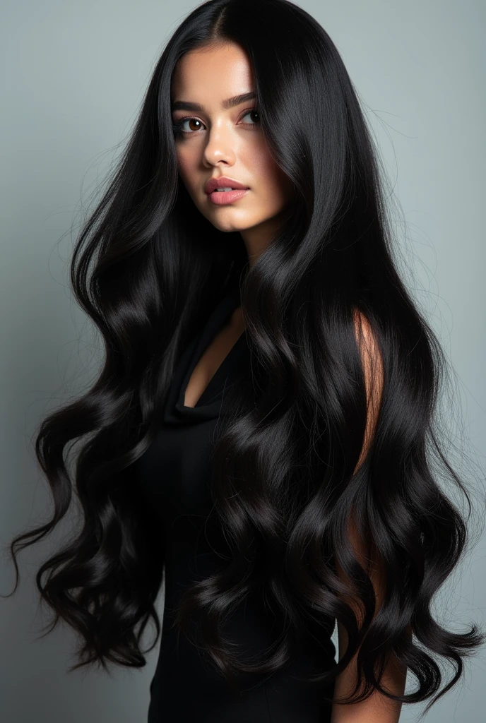 a beautiful woman with long hair wearing a black jacket and a black shirt and a black jacket and a black shirt
masterpiece, ultra realistic, 8k, elaborate, high quality,