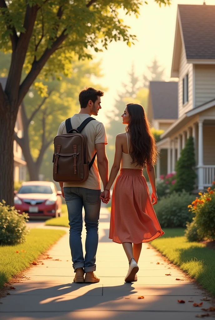 a latino father walking with your daughter, happy, realistic, photoreal octane rendering