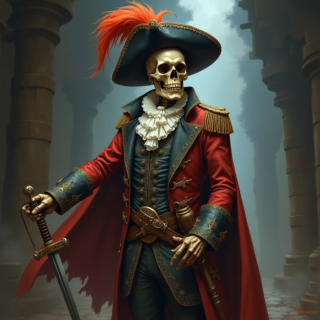 a skull with a hat and a cigarette in its mouth, digital art by Tom Wänerstrand, trend in cg society, gothic art, um esqueleto fumando um charuto, esqueletos fumando charutos, O Rei da Morte, with a crown of skulls, olhar, 8 k altamente detalhado ❤🔥 🔥 💀 🤖 🚀, portrait skull clown, skull clown, ((skull))