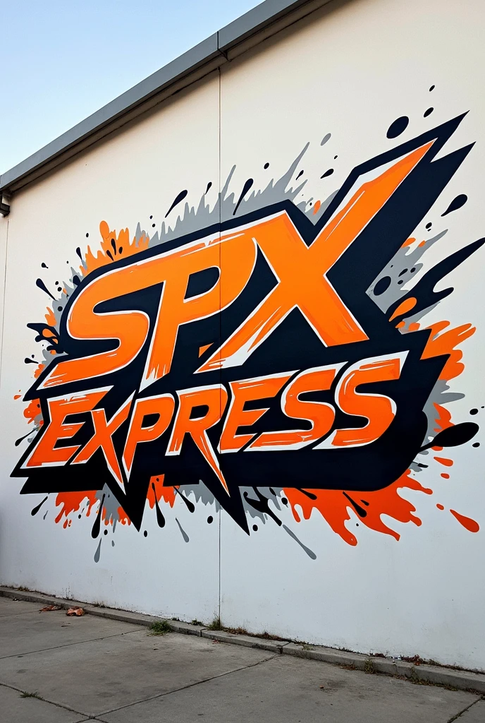 ChatGPT
You said:
Create a vibrant graffiti design for the words 'SPX EXPRESS' with the slogan 'SUKMAJAYA HUB.' The design should convey a sense of speed, integration, energy, and strength. The letters of 'SPX EXPRESS' should be dynamic, with sharp angles and flowing lines that suggest motion, and the slogan 'SUKMAJAYA HUB' should complement it in a slightly smaller but bold font. The entire artwork should be dominated by a combination of orange, black, and white, with a strong contrast between these colors to highlight the intensity and impact. The style should have a modern, urban feel, suitable for a large warehouse wall. The background should be minimal yet energetic, possibly with abstract elements or splashes of color to amplify the sense of power and speed. The overall composition should be bold and striking, drawing attention from a distance, with a focus on strength and movement
