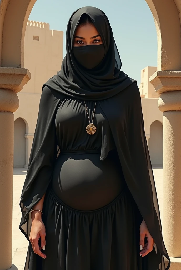 a muslim women weraed borkha her boobs and ass is big