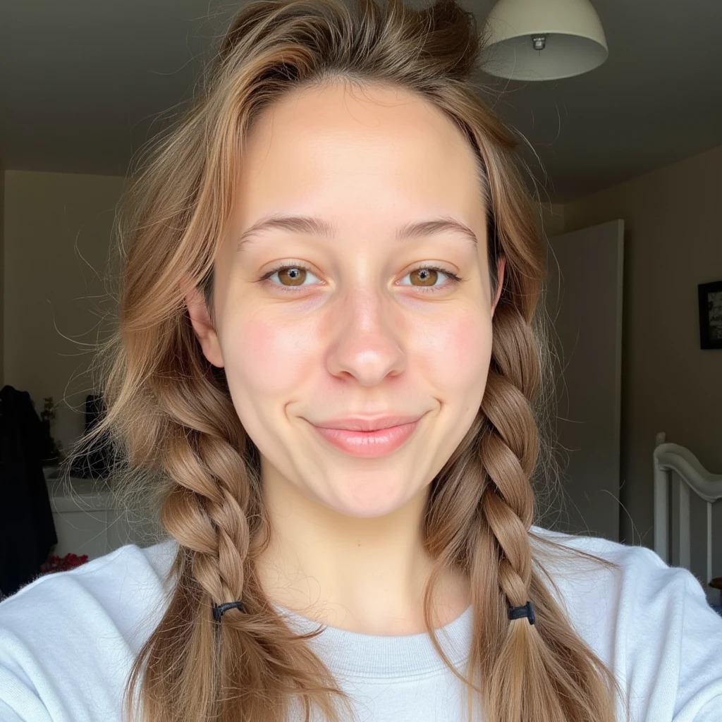 syblz style, solo, young, belatricepamford, realistic, (twin braids), turtleneck, upper body, sweater, lips, freckles, looking at viewer, blue sweater, simple background, mini smile, straight on, sky, day, natural lighting, atmospheric lighting, shallow dof,
(zPDXL2)