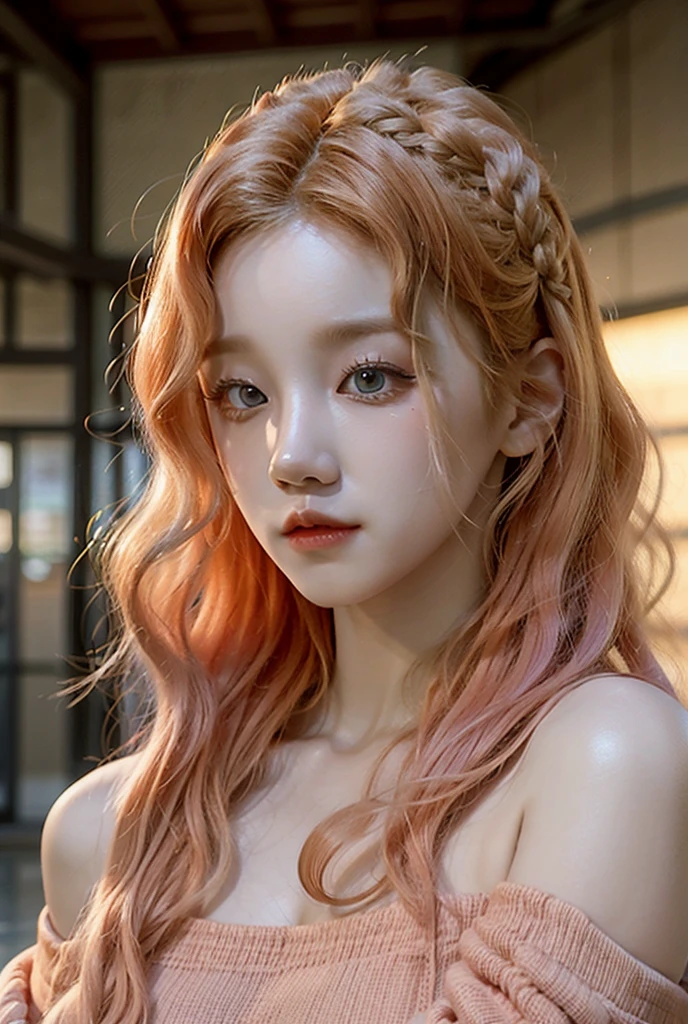  Blonde girl with curly hair around her shoulders, song Yuqi,  short curly hair , Yuqi of  (g)I-DLE,  Dragon aesthetic  