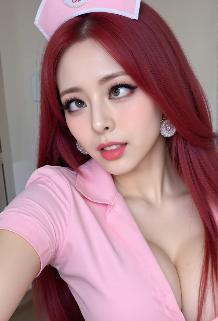 (masterpiece,   very: 1.2), Alone,(((  low angle shot   ))), ((pink nurse costume )) ,  Red hair ,   radiant skin, earring,   blushing  ,night,   big boobs,  huge boobs,    pink areolas   ,    pink lips   ,Smart Nose  ,(   squat position below eyes   ),   side view   ,   Beautiful lips   ,  shy expression  , shy face, Makes me smile on my face ,((Close your eyes  :1.5)),Open your mouth,Paparazzi,  photoshoot pose  , (( spreads her legs and )) ,squatters,hospital, bathroom ,Lots of condoms , ahegao,  rolling eyes  ,  open mouth, Stick out your tongue
