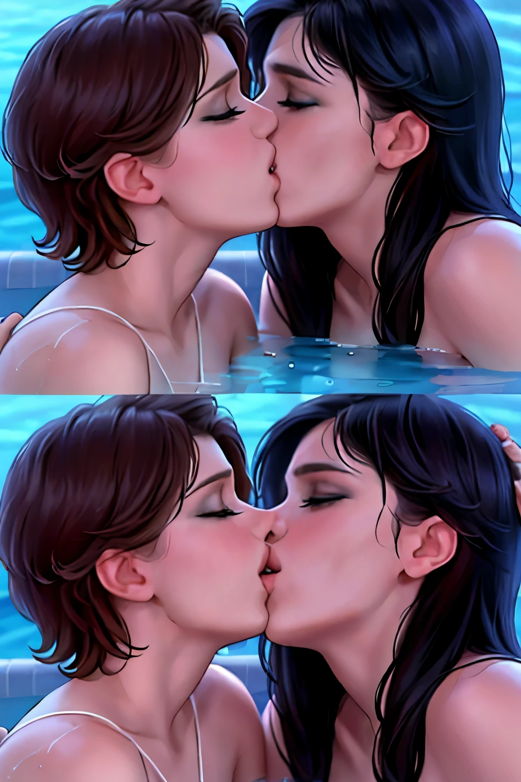 they are kissing in the pool, lesbian kiss, lesbian, lesbians, sexy movie photo, making out, 1995 movie, carnal ) wet, kiss mouth to mouth, perfect movie shot, perfect scene, movie, lesbian embrace, 1 0 8 0 s, 1080s, kissing, kiss, wonderful scene, 9 0 s romantic movie, trailer