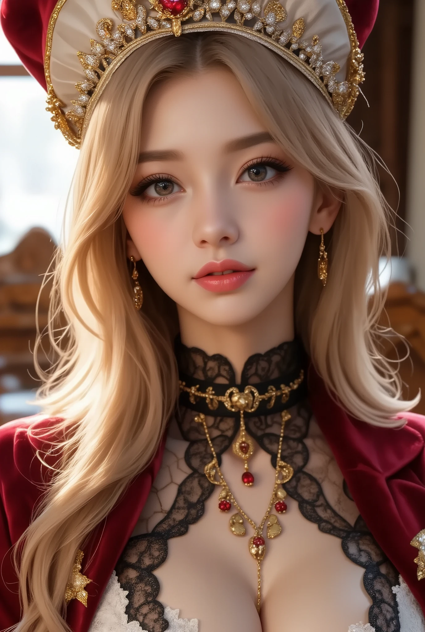  (ultra detailed, absolutely resolution, best quality:1.3), 2.5D, delicate and dynamic, shading effects, hyper realistic, artistic photography,, (full body view:1.4), close up of a long blond haired woman, christmas costume, Inspired by Magali Villeneuve, fantasy art portrait  , fantasy portrait  art, detailed matte fantasy portrait , Alice x. open, fantasy portrait , epic fantasy art portrait  , beautiful fantasy art portrait  , Magali Villeneuve,  Graphic Artist Magali Villeneuve, Fantasy genre portrait ,  epic fantasy digital art style 