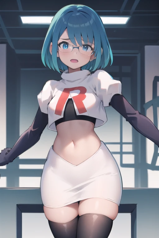 (day:1.7), sky background,a blue sky and clouds,
Green_short_hair,Blue_eyes,
1 girl, 20yo,mature female,Beautiful Finger,Beautiful long legs,Beautiful body,Beautiful Nose,Beautiful character design, perfect eyes, perfect face,
looking at viewer, (innocent_big_eyes:1.0),(expressionless:1.3), team rocket,team rocket uniform,white skirt,red letter R,crop top,black thigh-highs,black elbow gloves
NSFW,official art,extremely detailed CG unity 8k wallpaper, perfect lighting,Colorful, Bright_Front_face_Lighting,
(masterpiece:1.0),(best_quality:1.0), ultra high res,4K,ultra-detailed,
photography, 8K, HDR, highres, absurdres:1.2, Kodak portra 400, film grain, blurry background, bokeh:1.2, lens flare, (vibrant_color:1.2)
(Beautiful,large_Breasts:1.4), (beautiful_face:1.5),(narrow_waist),