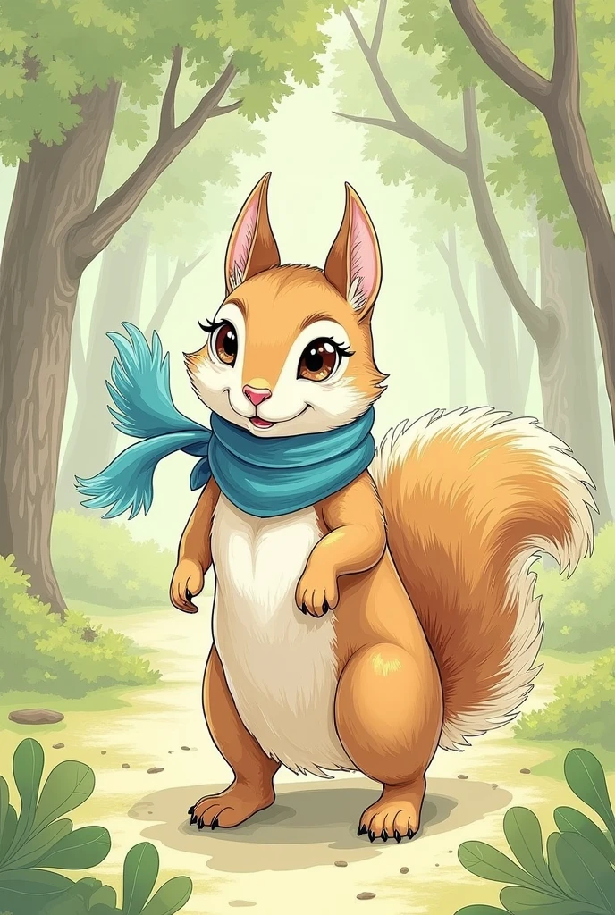 Great choice! Here’s a draft for your ren's book, "The Kindness Chronicles," featuring your main character,A fluffy-tailed, cheerful squirrel who loves to help other animals in the forest. He has bright eyes and always wears a little blue scarf.
