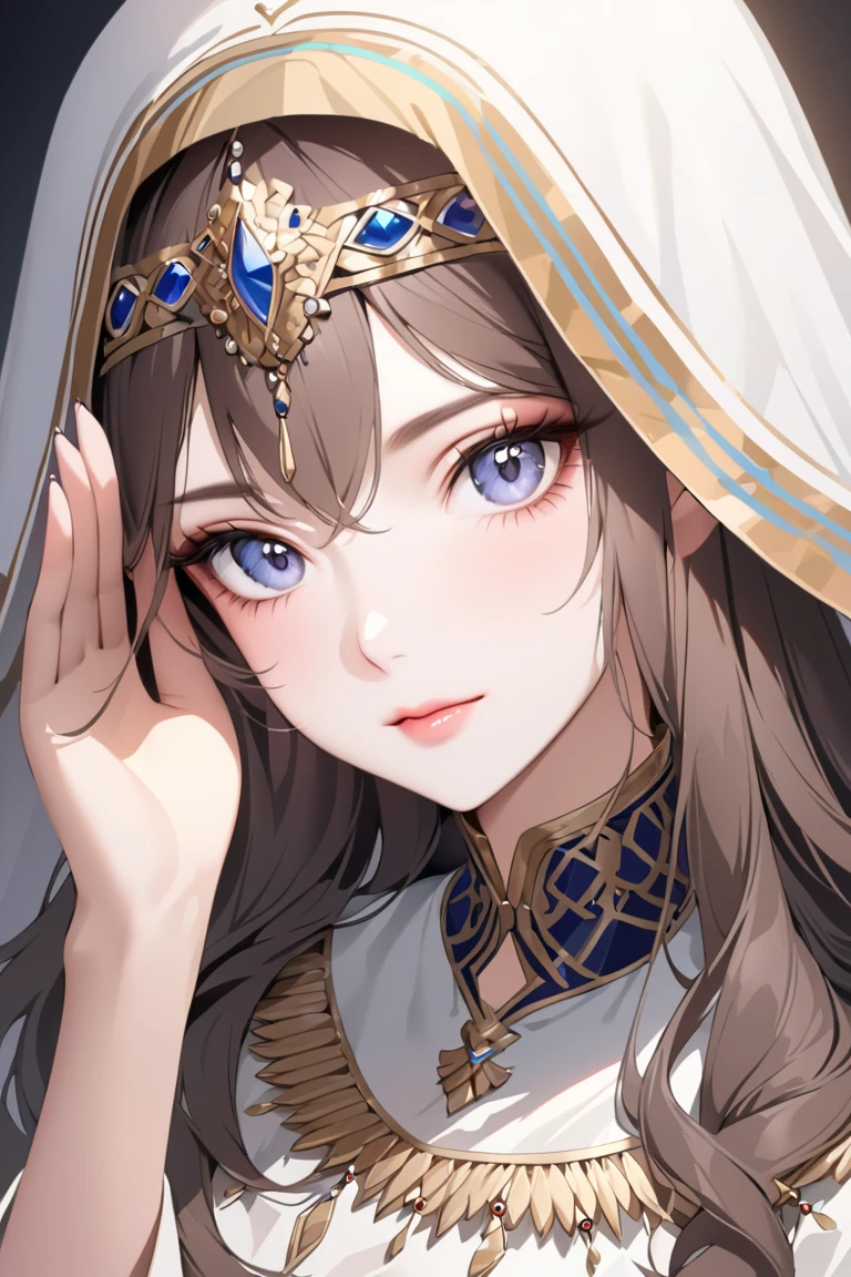 masterpiece, best quality, BREAK, 1girl, (face veil, mouth veil), dancer, bride, (portrait:1.4), tropical palace, shiny skin, (see-through), realistic, smile, ornate, intricate, looking at viewer, <lora:Harem Dancer:0.9>