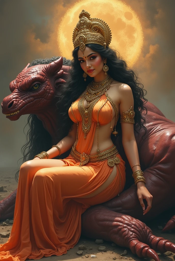(masterpiece), (very detailed), (highly detailed),
Full body, center shot, looking at viewer, dynamic pose,
Cute woman, realistic face, complex, outstanding, divine outfit, large breasts, bright colors.
Sitting on a dragon throne decorated with skulls
holding a trident