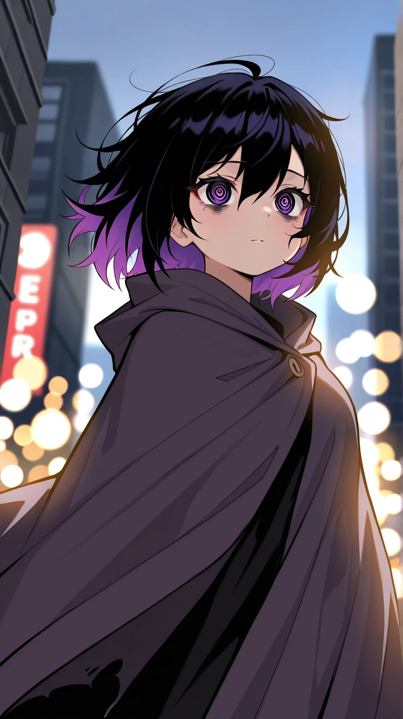  a girl with unkempt hair and dark circles under her eyes, wearing a tattered cloak, "depth field", "bokeh", anime style, atmospheric perspective, ultra high resolution, retina, masterpiece, accurate, anatomically correct, super detailed , high detail, high quality, top quality, high resolution, 1080P, 16k