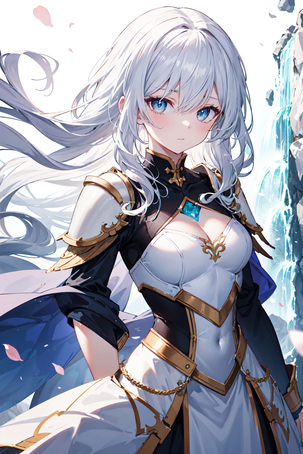 //Character 1girl, gurdian of the divine castle , slim and soft, medium large breast, ultra detailed face, innocent, round face, thin eyeblow, sparkly pupils, translucent skin, extra long hair, blonde hair, curly hair, straight bang,
BREAK
//Fashion Her outfit is inspired with the knight of the magical kingdom, divine castle, it connsists sacred divine armor with geometric designs, silver cape , her outfit is all white or silver monotone, silver metal, glitter material, sparkling every parts of the armor,
BREAK
behavior
smiling full of compassion, half opened mouth, waiting kiss, intimate relationships