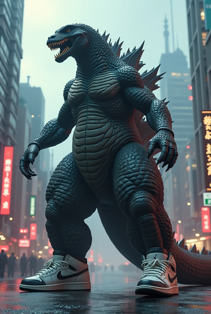 strange godzila with spiderman skin