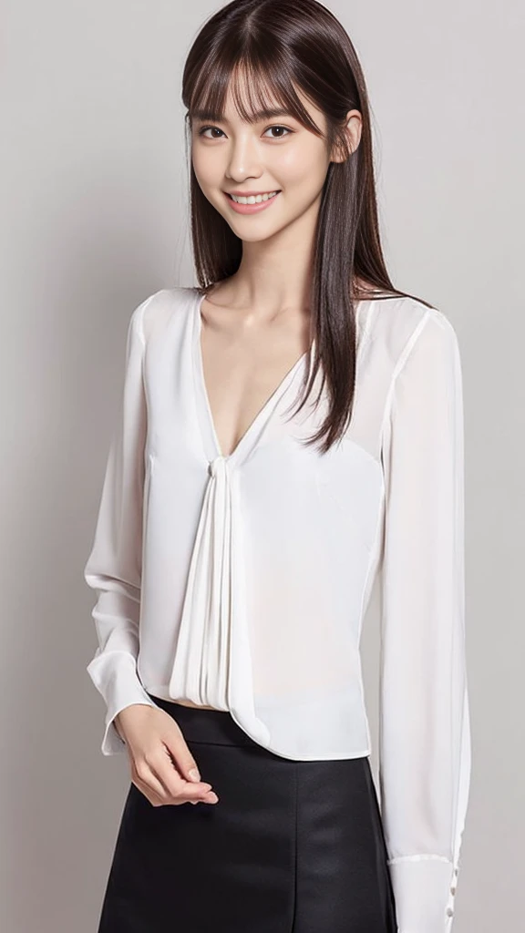 Anatomically correct、Thin silk blouse
