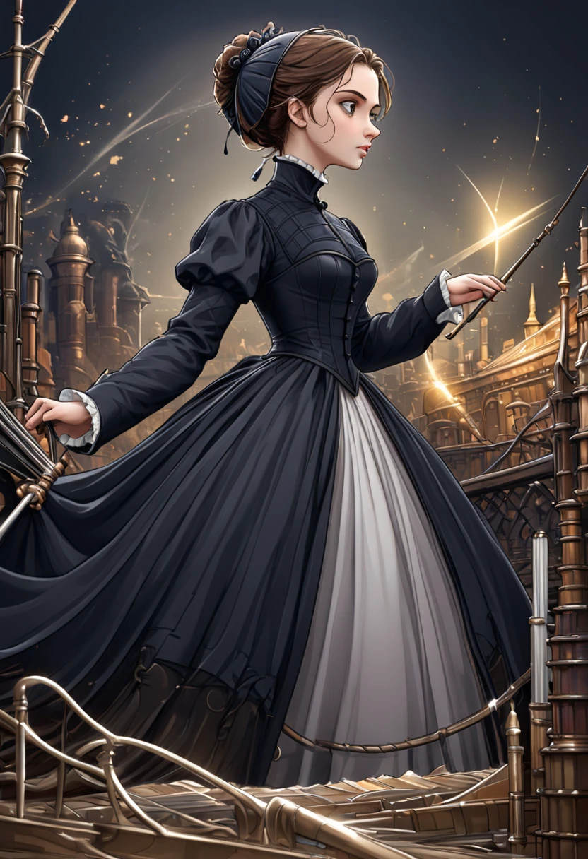 Jane Eyre. The artwork is a highly detailed, award-winning digital painting, blending elements of realistic fantasy art, polished 2D vector illustration, and concept art, inspired by the styles of WLOP and Artgerm. The composition features sharp focus, intricate textures, and a refined, elegant aesthetic
