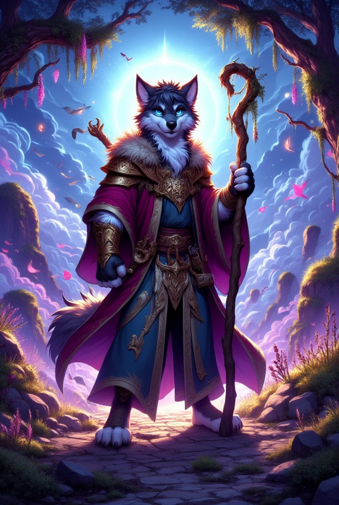 fursona, fantasy fursona, furry, wolf wizard