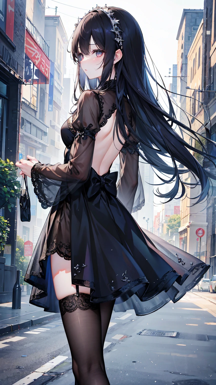 (dark scene, soft lighting, high saturated):1.4, vivid illumination, enchanting elegance, atmospheric depth, masterful technique, naturalistic representations, harmonious composition, creative refinement, striking juxtapositions,
1girl, dark dress, blue eyes, facing viewer, cowboyshot,
,volumetric fog, outdoors