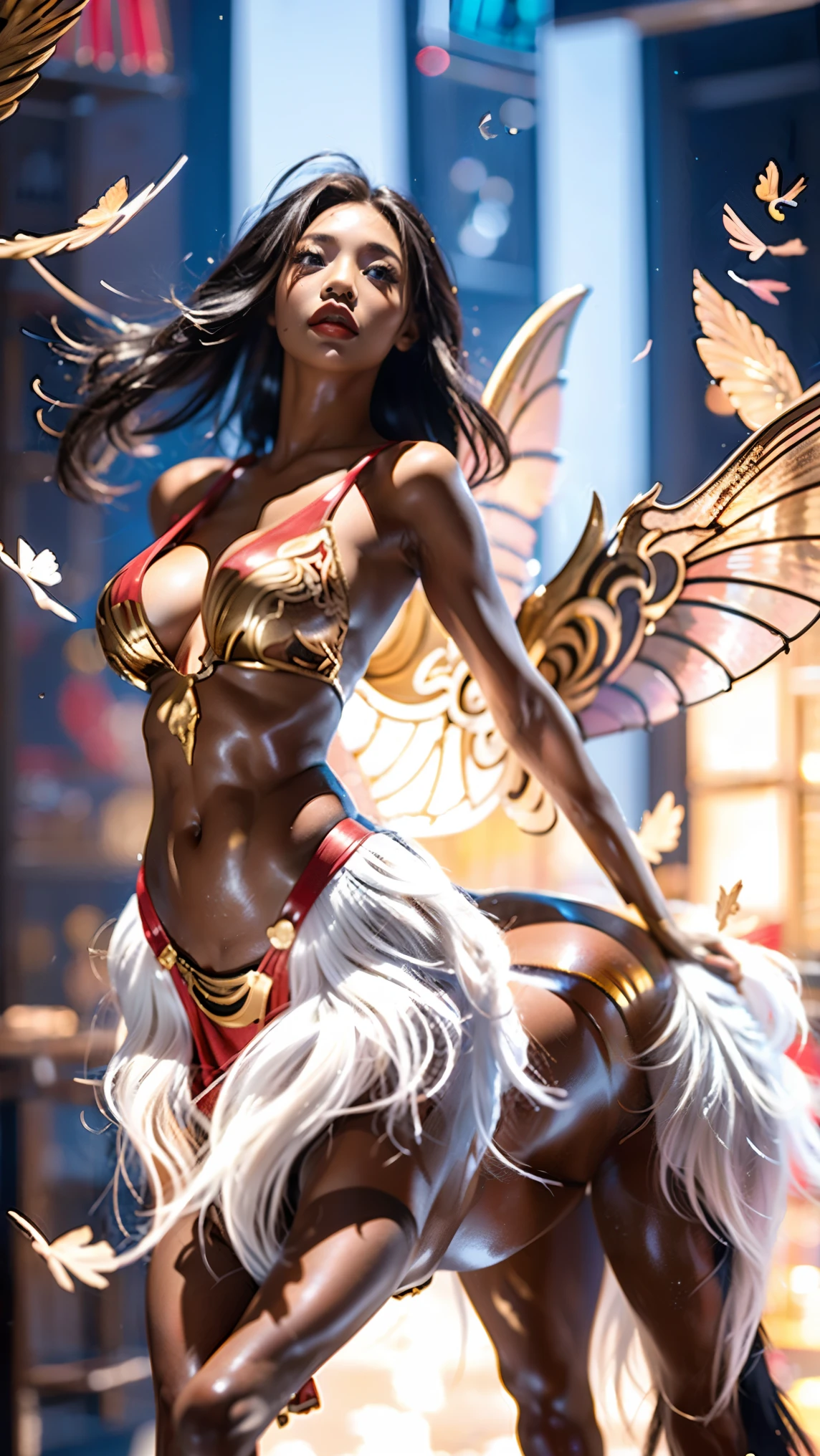 A team of superheroes to create an oversized wide-angle , super depth of field , Conceals the legendary sexual characteristics and outstanding sexual tension of mysterious characters , multi-angle capture , Focus on the character's face ,( cybermecha centaur 、Metaphor 、暗藏玄机人物殿堂级的性特征and excellent sexual tension :1.8), world-class rendering , super detailed,Super complex,Super-sharp , super high quality output, bright color , beautiful ancient god Siren ,{( is based on classical aestheticism :1.8), super skill fighting moves , using commercial giant makeup props ,What brings together a team of (grace、pride:1.2) team up,include(人马合一的Cyber机甲半人马,Centaur,Centaur:1.8),and( the charming ancient gods, the mermaid 、Half man, half fish:1.6),and(Cat girl,Cat People, half human half cat ),and( high-energy phoenix girl 、Fire woman、 half human half fire :1.6), and the mini flower fairy (Fairy:1.6),以及粉红的魔tail(Succubus:1.6),wait( more than the five beast girl Furui 1 .5),they(Integrated 、 Perfect Blend 、 precise connection 、 seamless nesting 、 line slender 、 appearance incorporating mythological, legendary, and monster features、tail、Tentacles、Wings、Feather、scale、nail、hoof、Anti-Joint 、Arthropod、fur、Chitin 、Pattern、Tattoo、华丽装饰wait外观特征:2), superheroes with (Beauty:1.5)、Tear mole、( with super curved edges :1.5)、收窄的肋骨and肩、Vacuum belly、 rough、 ultra-long hips and legs 、 long body , epic grand background 、 Medical Beauty Skin 、 Mysterious and fragrant organs }。场景内include职业为女性的:( Cthulhu folklorist 、Explorer、warrior、Clergy、scholar、wizard、 superhouse 、emperor、Angel、immortal、妖魔wait)。 a variety of superb martial arts ,加入中式玄幻and西方奇幻wait多种幻想元素的装备and服饰,包含有中西方多种古典and潮服融合的超级服装,诸多幻想and科技融合的特种装备, and a giant jelly chest 。 partner combination 、interactive、Innocence、Neon、 multiple color light 、Fire、 ultimate color control 、Fun、surrealism、Cyber、Prize-winning entries 、、 inspirational idea 、 Clean Picture 、Reality、 settlement screen 、Chinese Comics、AAA Games。( cybermecha centaur 、Metaphor 、 concentrated computing power metaphor using camera language 、 excellent sexual tension :1.8)。