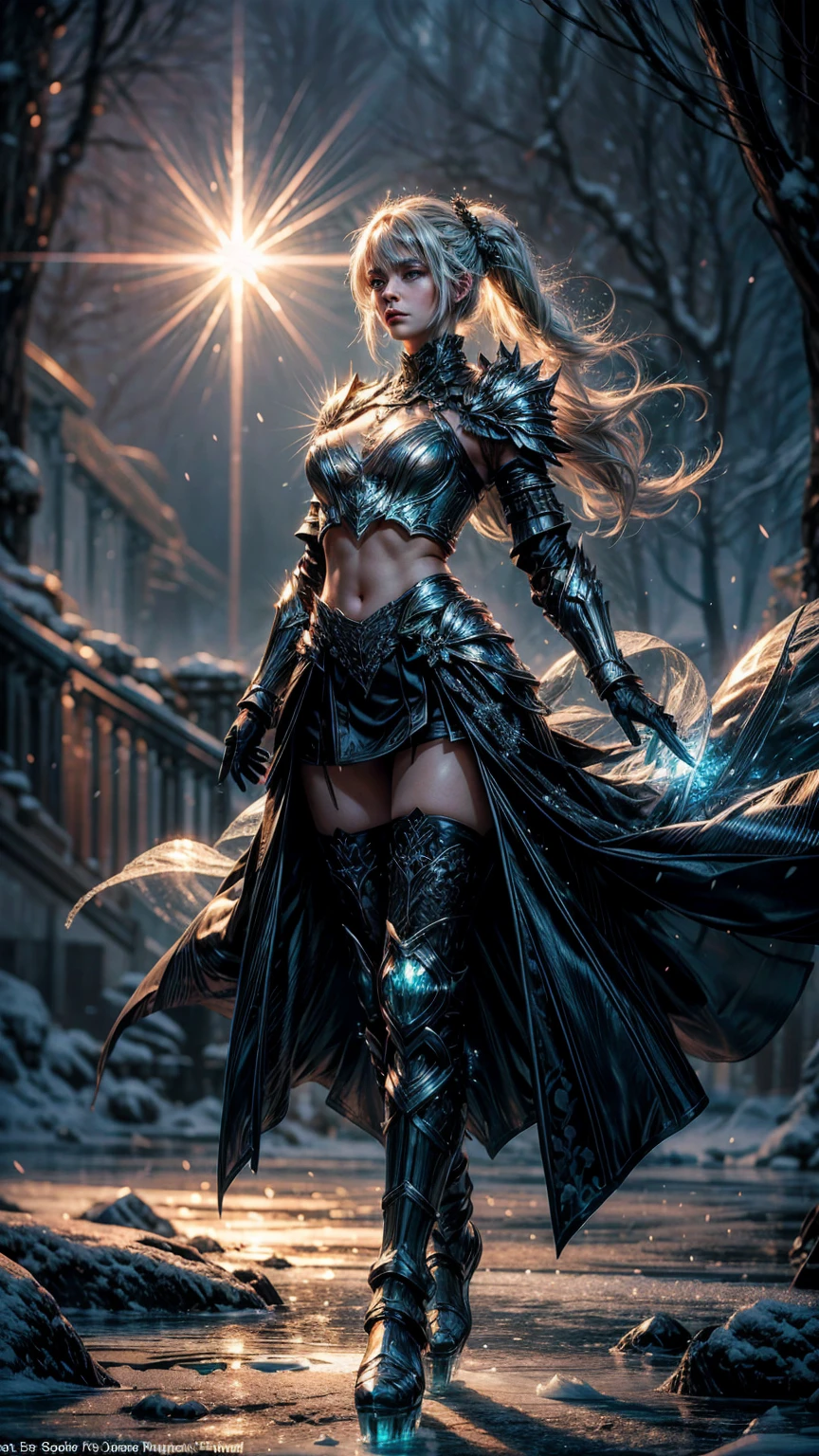 8K resolution, masterpiece, Highest quality, Award-winning works, unrealistic, From above, erotic, sole sexy lady, healthy shaped body, 22 years old, dark knight, 165cm tall, huge firm bouncing busts,, white silver long wavy hair, Detailed facial depictions, Break, Mysterious blue eyes, Standard nose, Eyeliner, pink lips, sexy long legs, Clear skin, knight, A holy sword that emits seven-colored light, Gothic armor, Complex structure of armor, Seven-colored colorful armor, Clothed in flames, Phoenix Crest, elegant, Very detailed, Delicate depiction of hair, miniature painting, Digital Painting, artステーション, コンセプトart, Smooth, Sharp focus, shape, artジャム、Greg Rutkowski、Alphonse Mucha、William Adolphe Bouguereau、art：Stephanie Law , Royal Jewel, nature, Symmetric, Greg Rutkowski, Charlie Bowwater, Unreal, Surreal, Dynamic Lighting, ファンタジーart, Complex colors, Colorful magic circle, flash, dynamic sexy poses, A kind smile, Mysterious Background, Aura, A gentle gaze, BREAK, Small faint lights and flying fireflies, night, lanthanum, 山の頂From above下界を見下ろす, Starry Sky, milky way, nebula, shooting star,, (Back view, Looking back towards the camera:1.3),