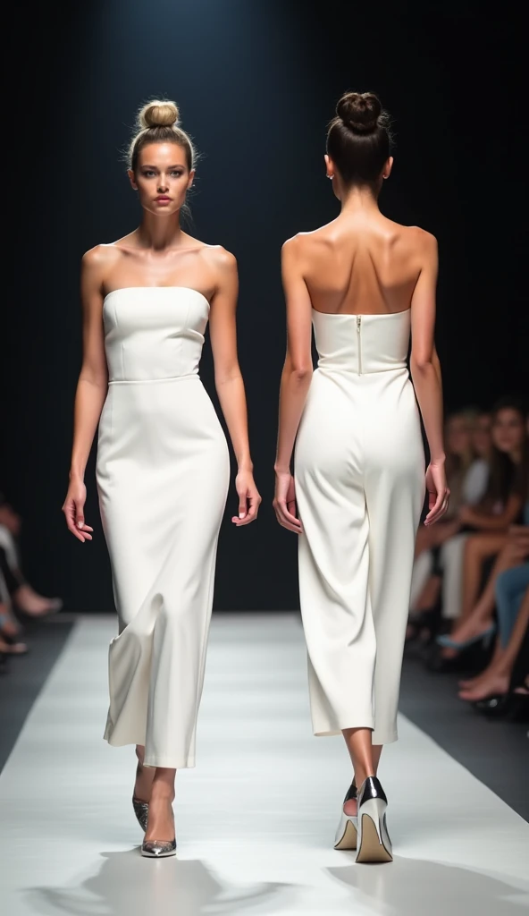 Models showing off clothes, without any accessories. 